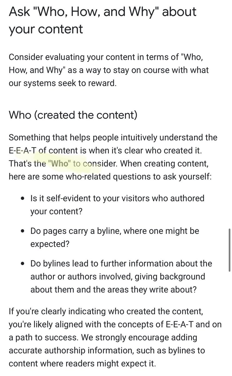 Google added new explanations that approve importance of authorship, human effort and experience.

I explained Author Authority last year by collecting 20 years of Google evolution.

You can watch it here:

youtu.be/n550vDnj0fU