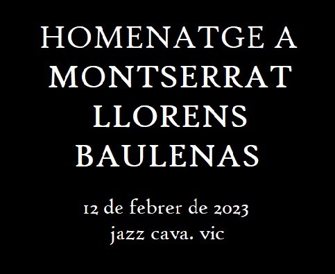 CavaPoesia's tweet photo. Avui a les 7 de la tarda a la @jazzcava tindrà lloc un homenatge a la poeta Montserrat Llorens. Hi sou tots benvinguts! https://t.co/L7MaPIqgRA