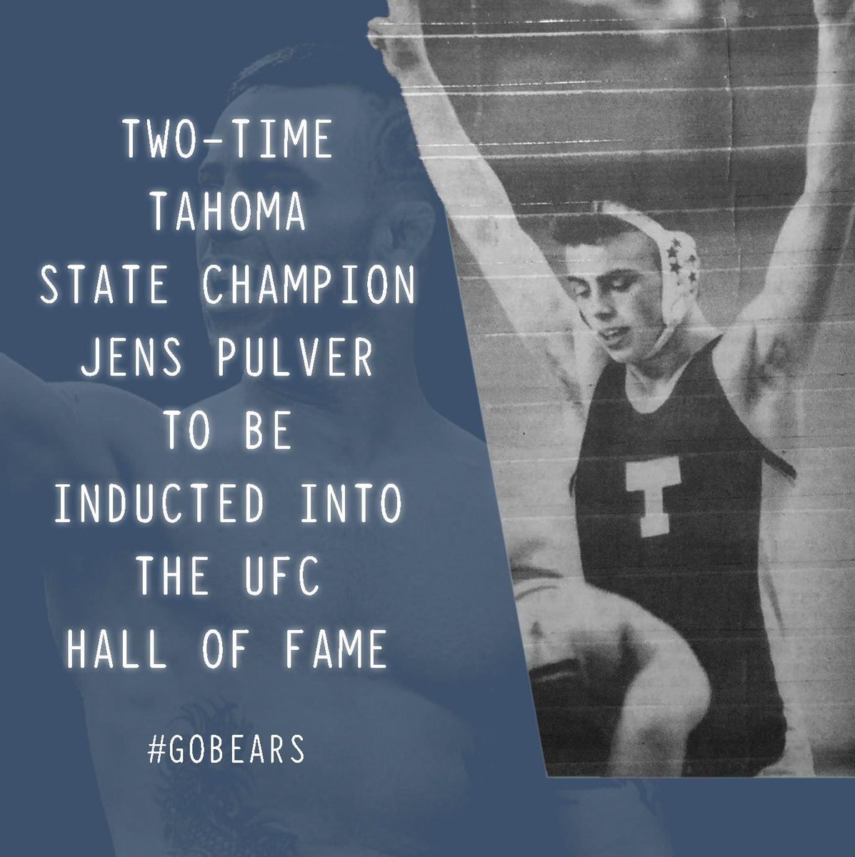 TahomaWrestling's tweet photo. Two-Time Tahoma Wrestling State Champion @jens_pulver will be inducted into the UFC HALL OF FAME! #GoBears https://t.co/sEVoVTdtTQ