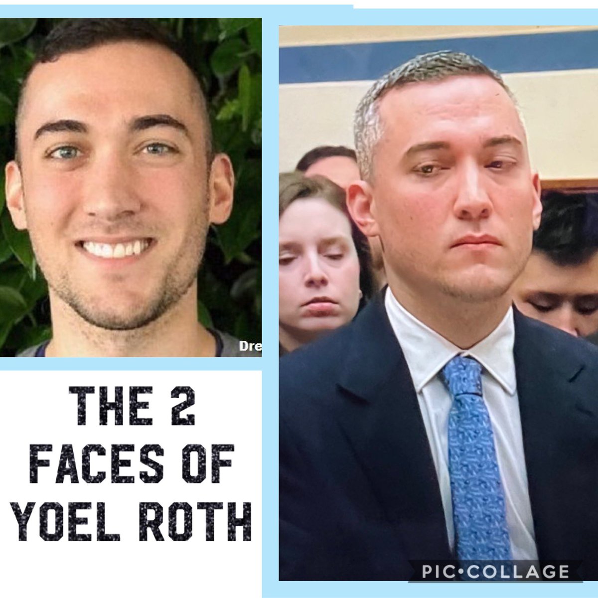 FFT1776's tweet photo. Photo 1:
Yoel Roth - the power to disregard the first amendment. 

Photo 2:
Yoel Roth answering for his despicable behavior.

May his face forever live in disgrace. https://t.co/m3qkb5Rekb
