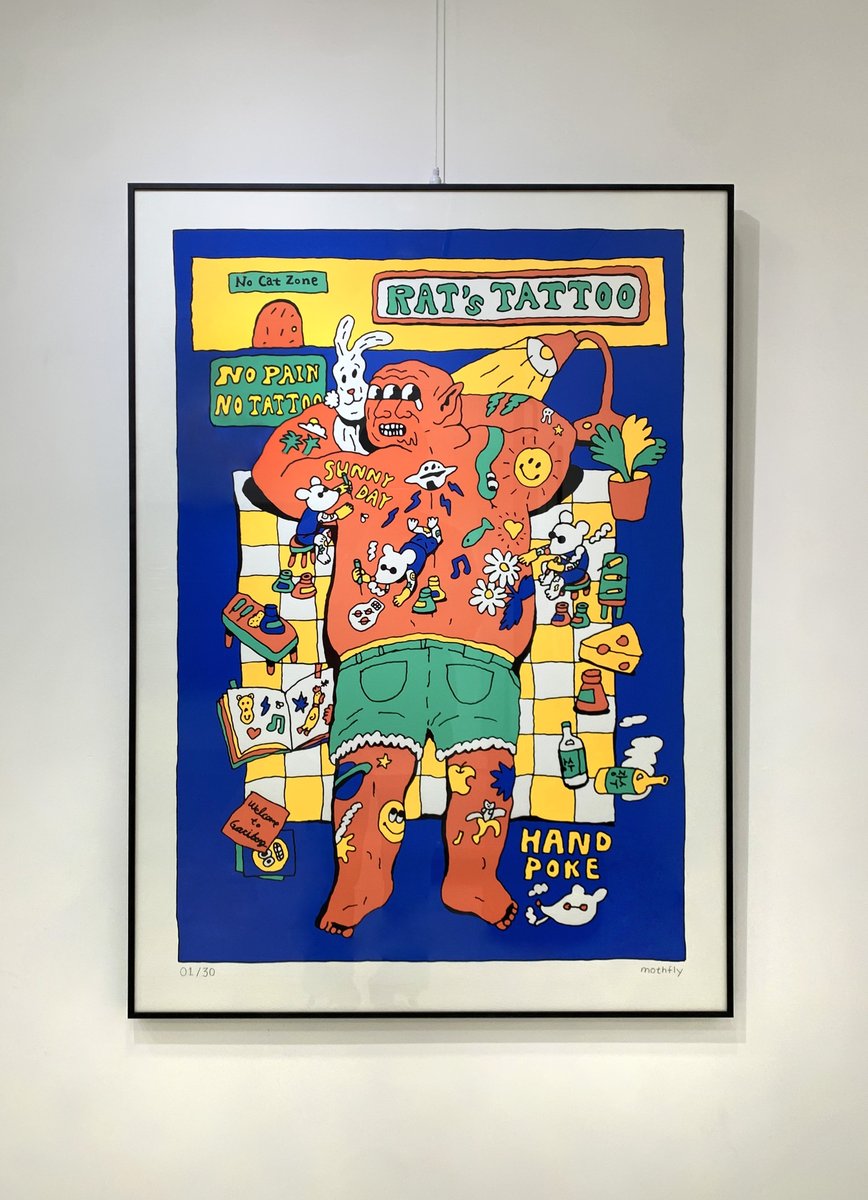 mothfly_studio's tweet photo. Let’s rat’s tattoo
silkscreen, 1000 ×685, 2023
edition of 30

#silkscreen #실크스크린 #illustration #nft #mothflycrew #doodle #moleskine #staedtler #NFTCommunity #opensea #foundation #soonaverse https://t.co/8B3veGvie5