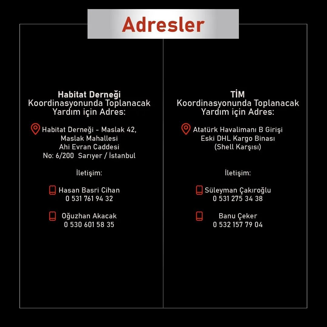 Habitat Derneği 14 Şubat salı gününe kadar 09:00-20:00 saatleri arasında getireceğiniz yardımları deprem bölgelerine ulaştırmak için desteklerinizi bekliyor.

instagram.com/p/CoZo7CGozhZ/…