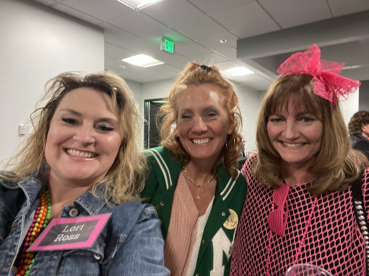 TitleWendi's tweet photo. What a fun client appreciation event Lori Ross and Dee Pales hosted last night! 80s Murder Mystery and their clients got to be the suspects! Every detail was perfect and we had a blast! (I dug out the ol class of 89 letter jacket-it’s a LOT smaller than I remember)! #titlewendi https://t.co/D8FJPRmzAk