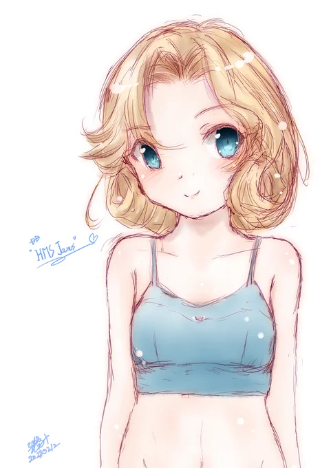 ジェーナス嬢スポブラ仕様。この流れ、飽きるまでやるw#艦これ版深夜の真剣お絵描き60分一本勝負  #艦これ版真剣お絵描き60分一本勝負_20230212 