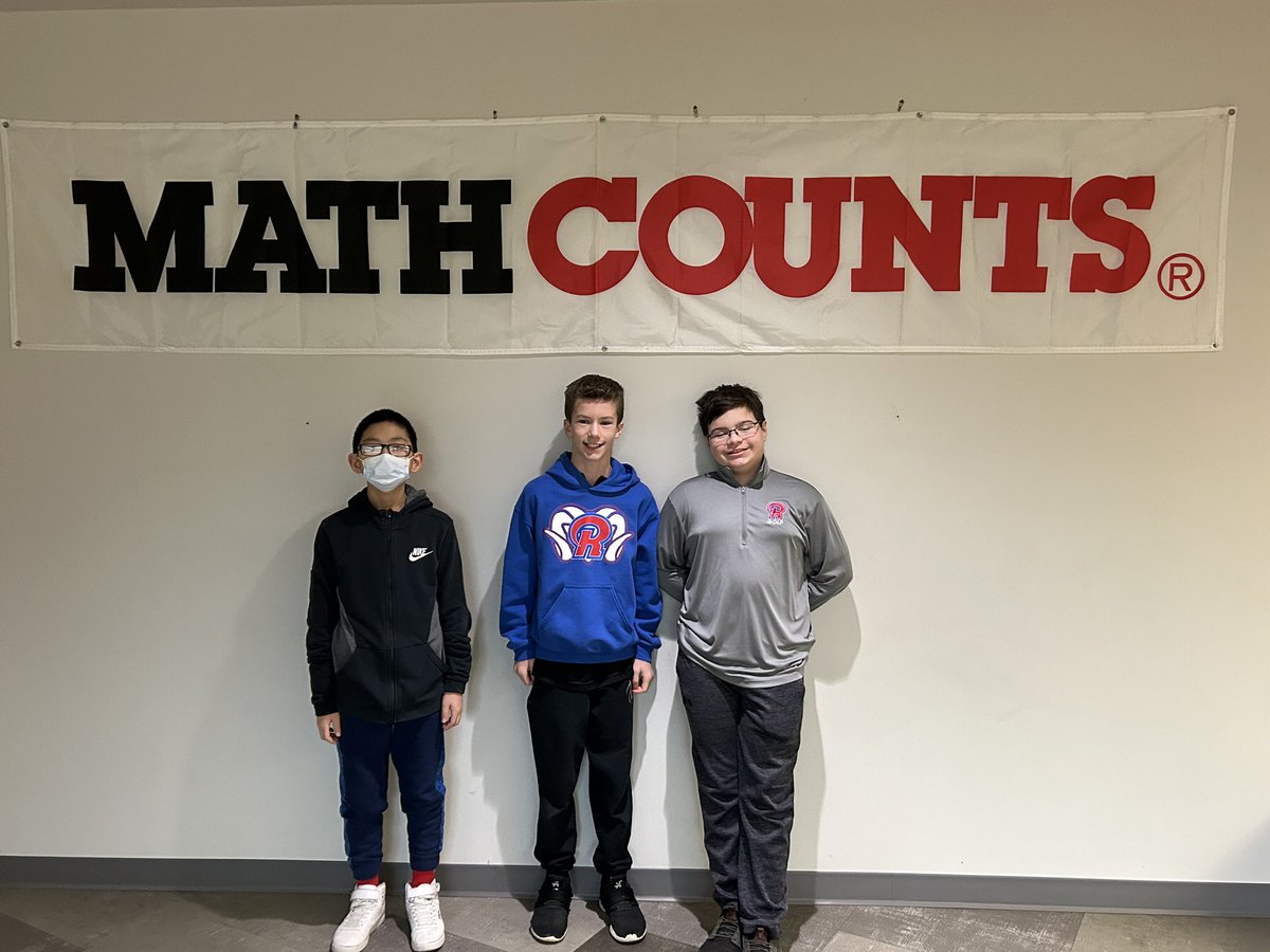 We like to congratulate Nick Lui, Chase Lohl, and Gavin Haynal for competing in this year’s MathCounts Competition at UPJ on Saturday. These students worked hard throughout the year to prepare for this date. Congratulations gentlemen.