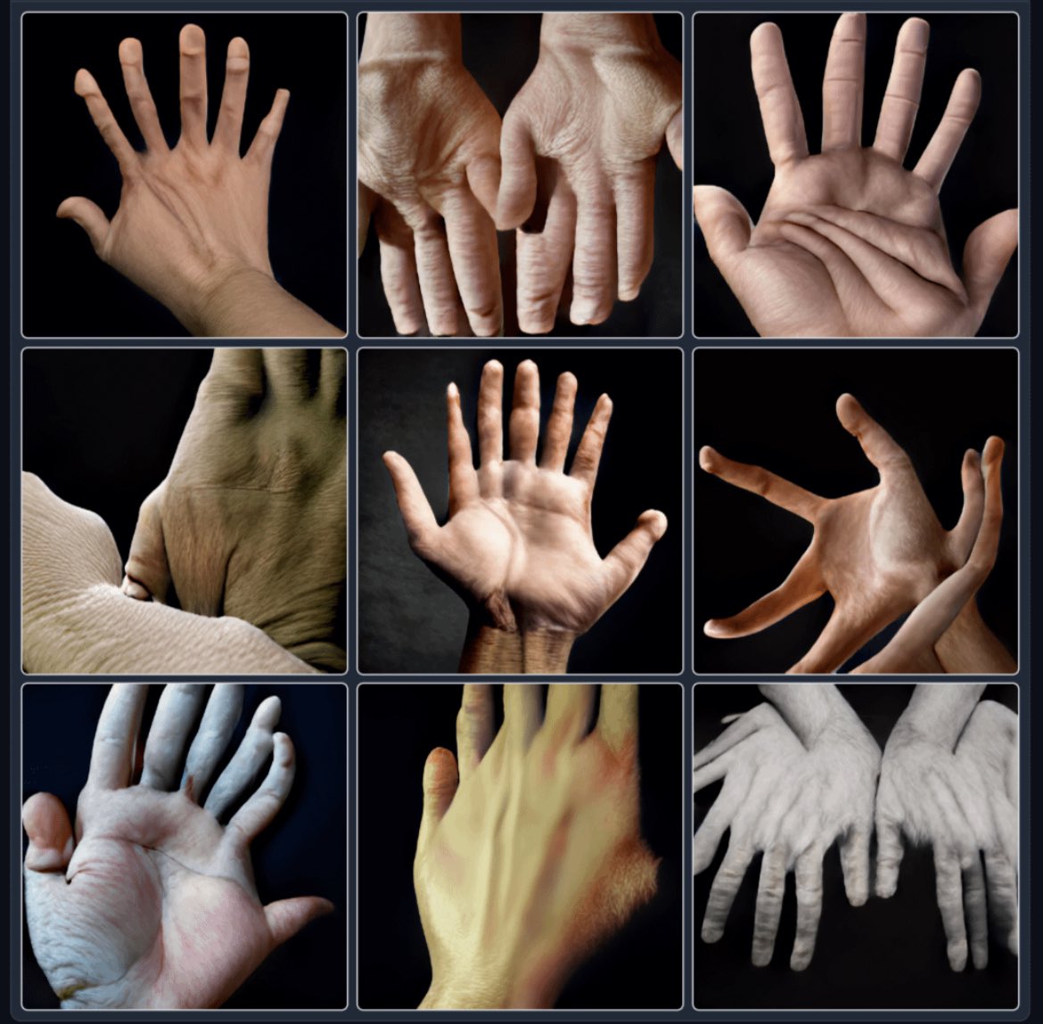 nocontextmemes's tweet image. Pictures of perfect human hands, no extra fingers