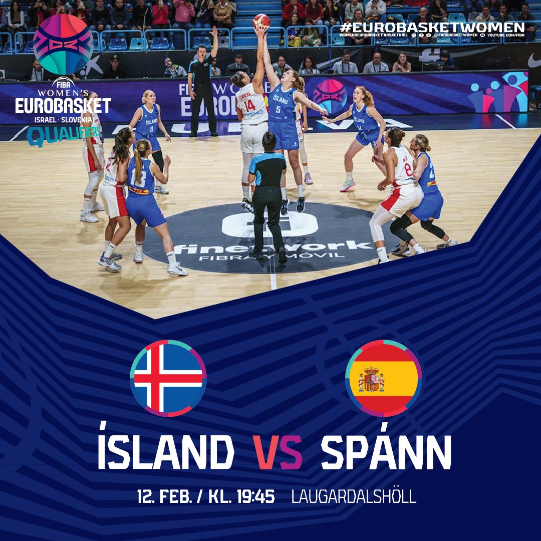 🇮🇸 ÍSLAND 🆚 🇪🇸 SPÁNN

🏆 Undankeppni EM2023
🏀 Landslið kvenna
🗓 Sun. 12. feb.
⏰ 19:45
📍 Laugardalshöllin
📺 Sýndur beint á RÚV2

🎟 Miðasala á STUBBUR appinu

📲 #korfubolti 🏆 #EuroBasketWomen