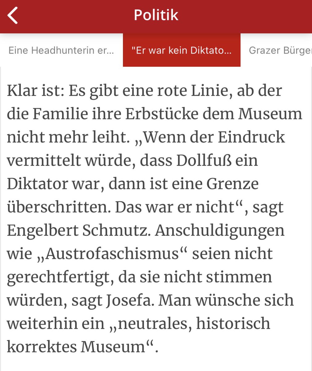 ArminWolf's tweet photo. Ein Verwandter von Engelbert Dollfuss im heutigen KURIER zur Neugestaltung des Dollfuss-Museums:
(Parlament und Verfassungsgerichtshof ausgeschaltet, Parteien verboten, Wahlen abgeschafft, politische Gegner hingerichtet. Aber „kein Diktator“. So viel zu „historisch korrekt“.) https://t.co/CMGUtheEmt