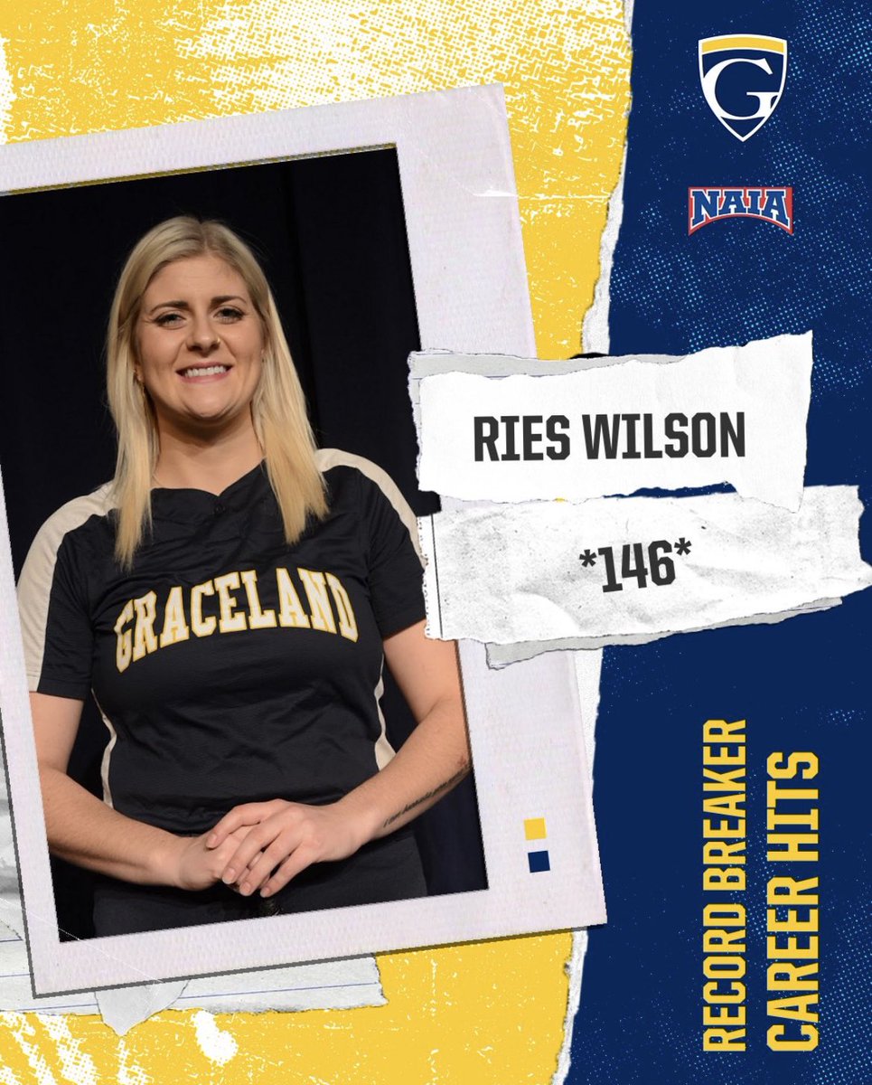 softball_gu's tweet photo. Rewriting history in Lamoni ✍️

Ries Wilson is Graceland University Softballs new all-time leader in career hits with 1️⃣4️⃣6️⃣!

Congratulations, @RiesWilson ! 👑

#WeAreGraceland | #GUS https://t.co/D5LA5h8ck0