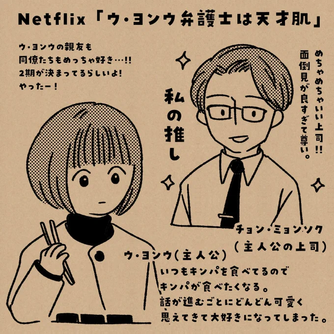 Netflix「ウ・ヨンウ弁護士は天才肌」を全話観たよ!!!お仕事ドラマとしてもめちゃめちゃおもしろかったし、韓国の法律とか文化とかに興味を持てたので観てよかったなって思います。第2期が決まってるらしいので楽しみにしてます!!!(ましろ)
#きょうのピケピケ 