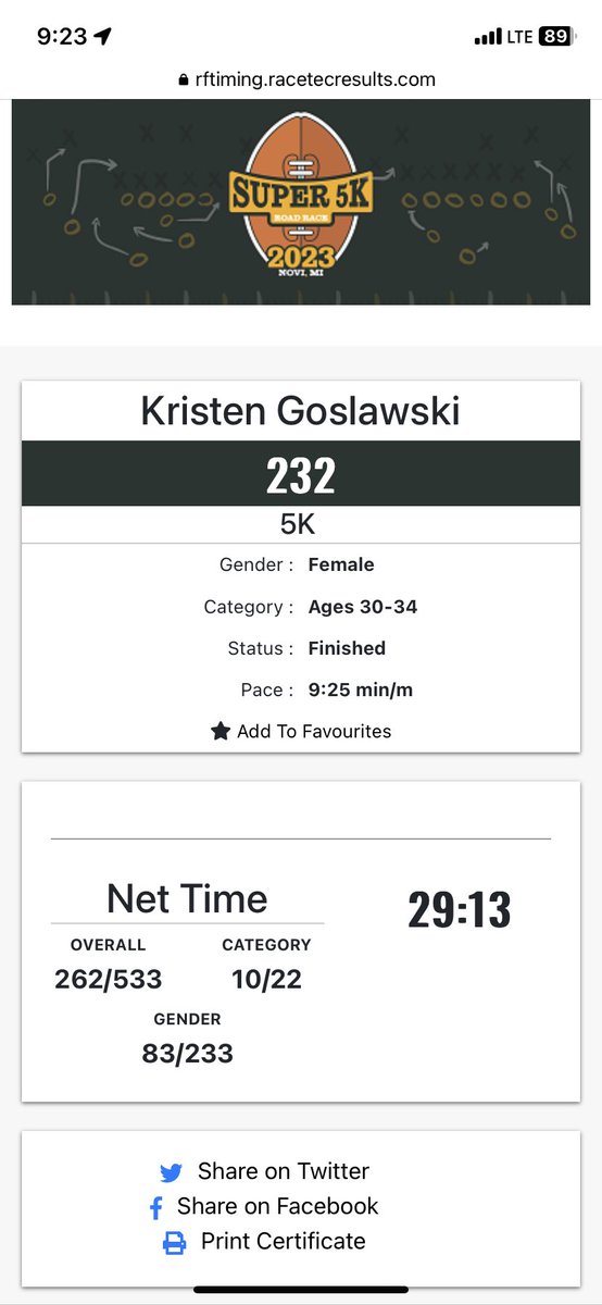 kristen_drives's tweet photo. Early #runchatbrag 1:30 PR over my best 5K time 🥳 https://t.co/uMGOhN2LWP