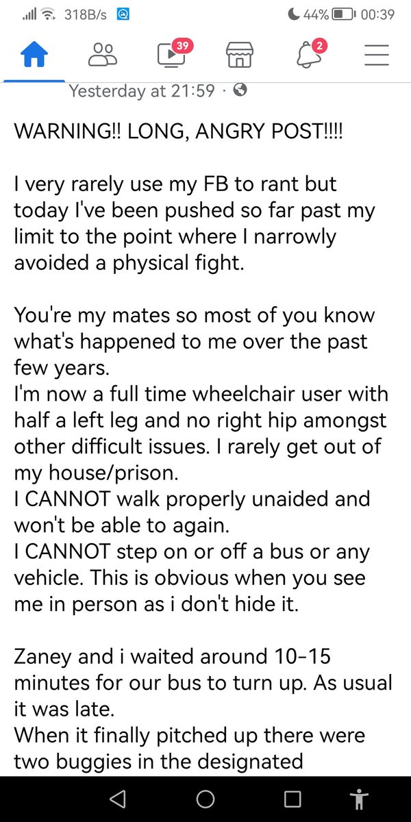 ClarionMalcolm's tweet photo. #Stagecoach buses reagent if the disabled. #disabilty #tfl https://t.co/P6ylBzAqSq