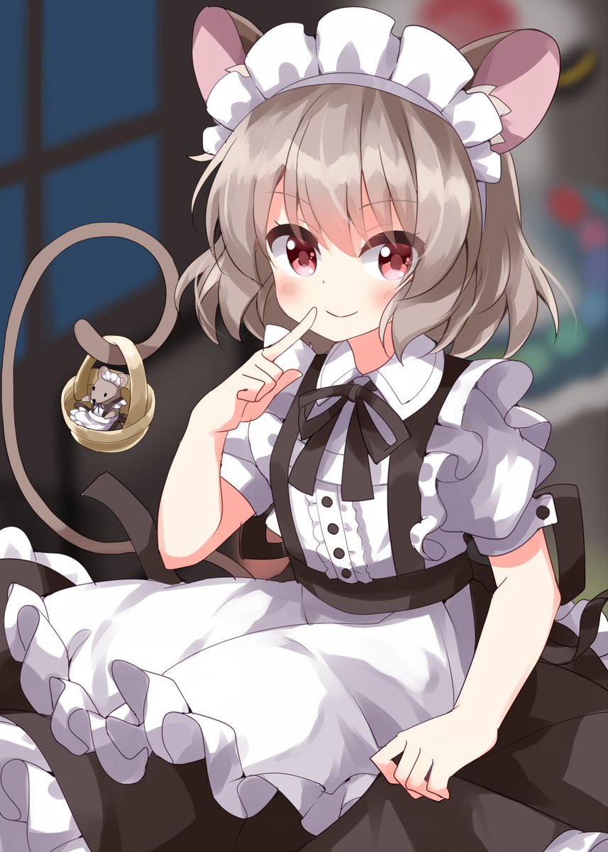 nazrin 1girl animal ears mouse ears maid mouse tail maid headdress solo  illustration images
