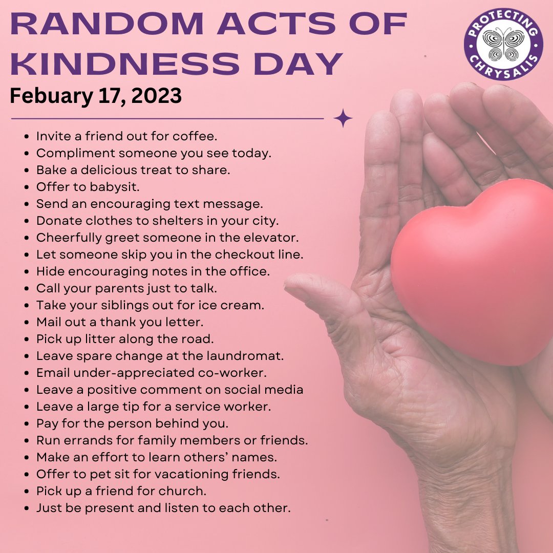One small act of kindness may not change the world, but it can change someone's day and sometimes, even their life.

Did you do something kind today?

#RandomActsofKindnessDay #Kindness #community