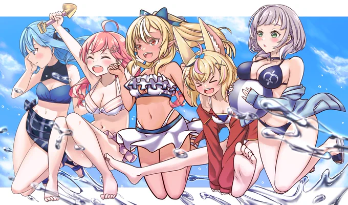 しらけん海へ行く#しらけん #しらぬえ #絵まる #ノエラート #miko_Art #ほしまちぎゃらりー 