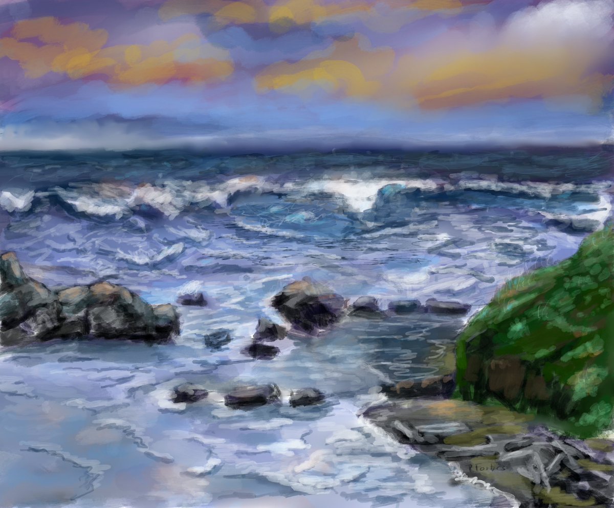 Power_WithinU's tweet photo. Had fun last night painting in a relax style. With all that it going on with the world I thought I would create some magic. Using a reference photo from Copalis Beach Wa.
#makeartdaily #ArtistOnTwitter #acrylicpainting @Procreate https://t.co/qwHtq6QAJV