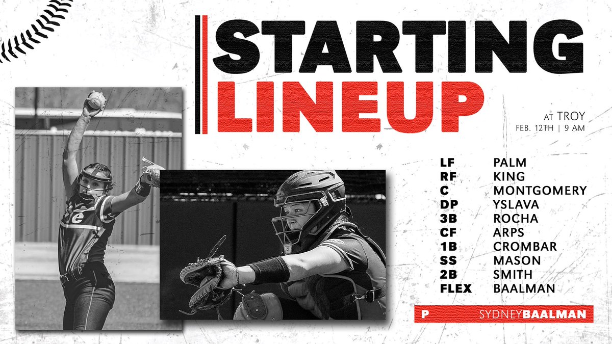 SIUESB's tweet photo. Starting lineup for game 1 of the day!

#OneTeamOneFamily
#thisisSIUE https://t.co/vFa3MaAlss