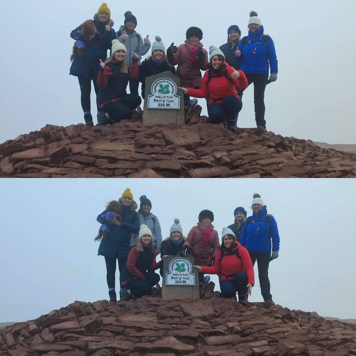 TrellechPrimary's tweet photo. We did it! After an early morning start, the Trellech team completed Pen Y Fan in just under two hours. We can’t thank everyone enough, for all of their support and the generous donations that have been contributed to what is truly, a very special cause for our school❣️ #PenYFan https://t.co/hdwkf1XMMV