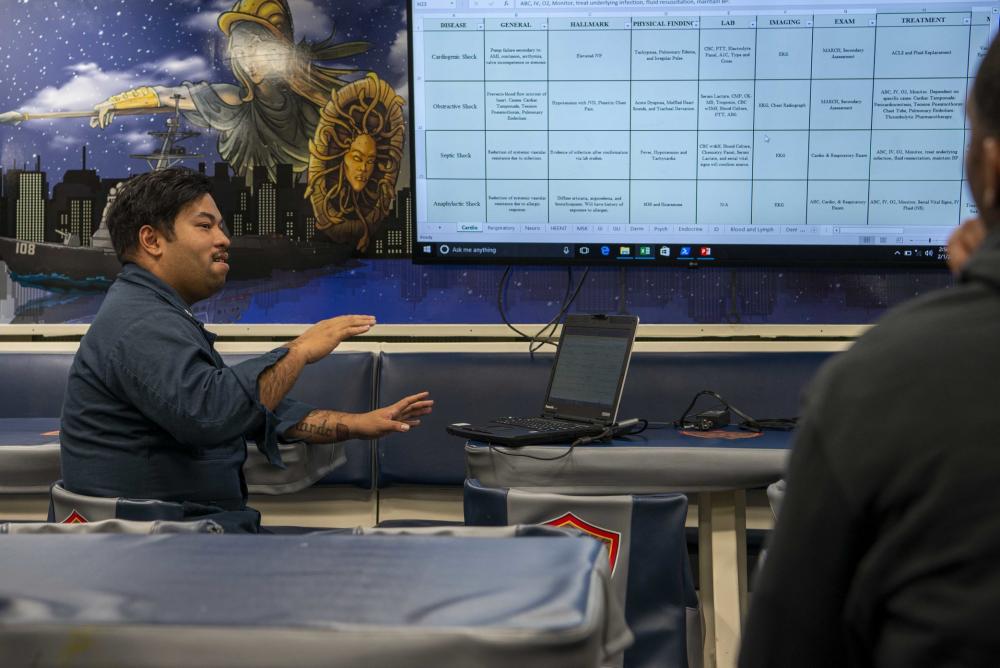 #Riverside Native trains team aboard #Warship #USSWayneEMeyer #DDG108
HM1 Rafael Landicho
provides training to medical training team members aboard the ship while underway in the South China Sea, Feb. 1, 2023.
dvidshub.net/image/7612797/…
#USSNimitz #US7thFleet #FreeAndOpenIndoPacific