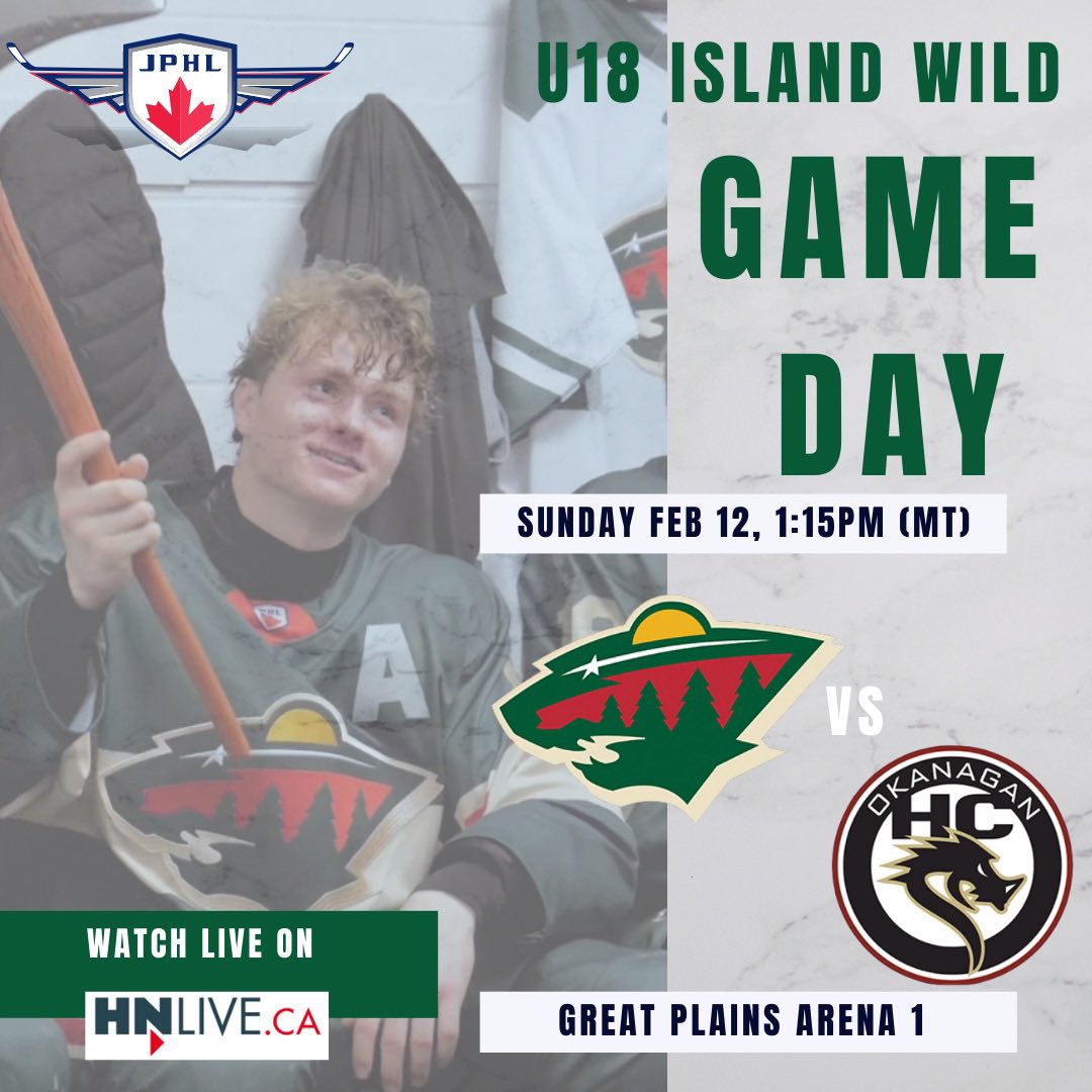 Wild_JPHL's tweet photo. Island Wild U18 look to get back on the winning track as they take on @okanaganhc_jphl View on the HN Live. #built-wild #islandwild #intothewild #hockeydevelopment #wcwildhockeyacademy @jrprospectshl @wild_jphl @wcwildhockeyacademy @westernhockeyleague @ncaa @okanaganhc_jphl https://t.co/oNMvp5yYys