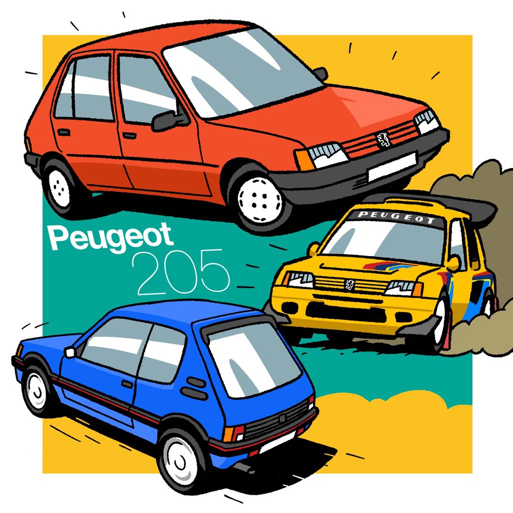 205. Un sacré numéro. The baby Peugeot turns 40 later this month, having launched on 24 February 1983. An absolute game-changer for its manufacturer and one of the most significant models of the decade. (1/2)

#peugeot #peugeot205 #205gti #205t16