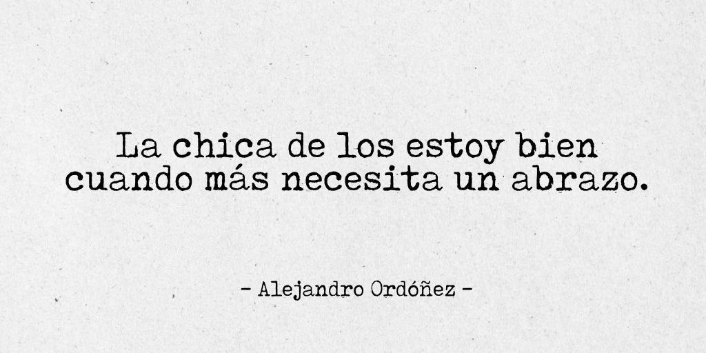 Porescribir's tweet photo. La chica de los  estoy bien  cuando más necesita un abrazo. https://t.co/AB5L5NdQIk