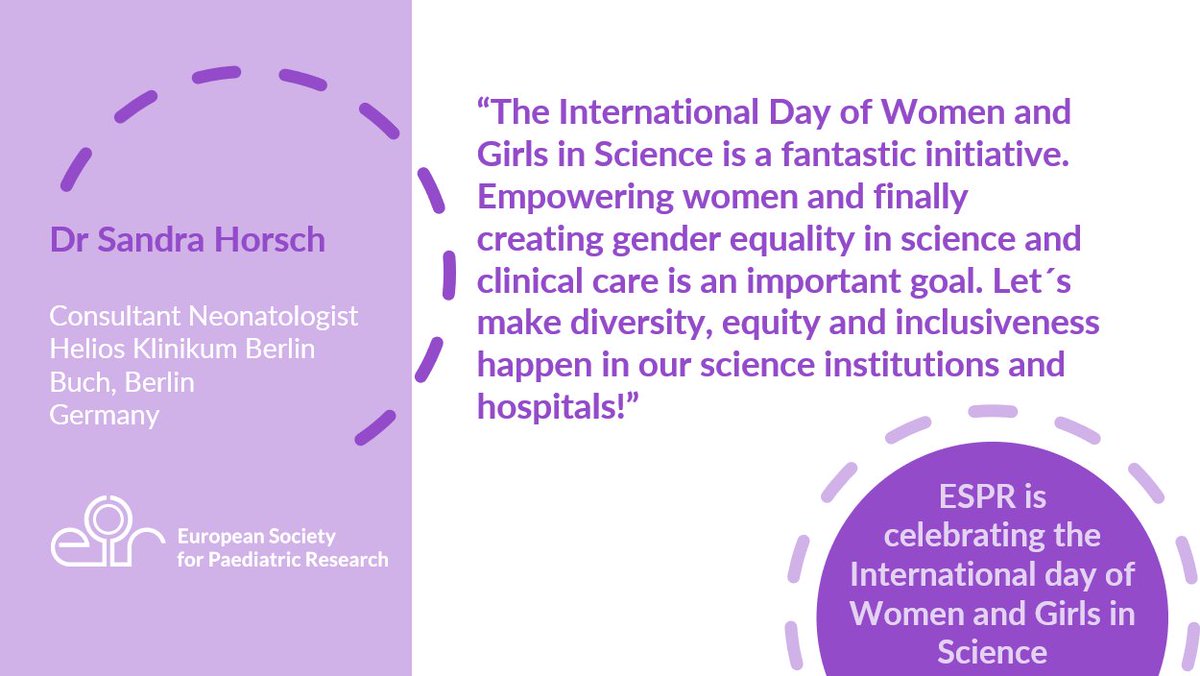 ESPR_ESN's tweet photo. Learn what the International Day of Women &amp; Girls in Science means for @JENS_Congress 2023 Scientific Co-Chair &amp; Consultant Neonatologist at the Helios Klinikum Berlin Buch, Germany, Sandra Horsch #developingandapplyingresearch #WomenInScienceDay https://t.co/MqdZStRrYi