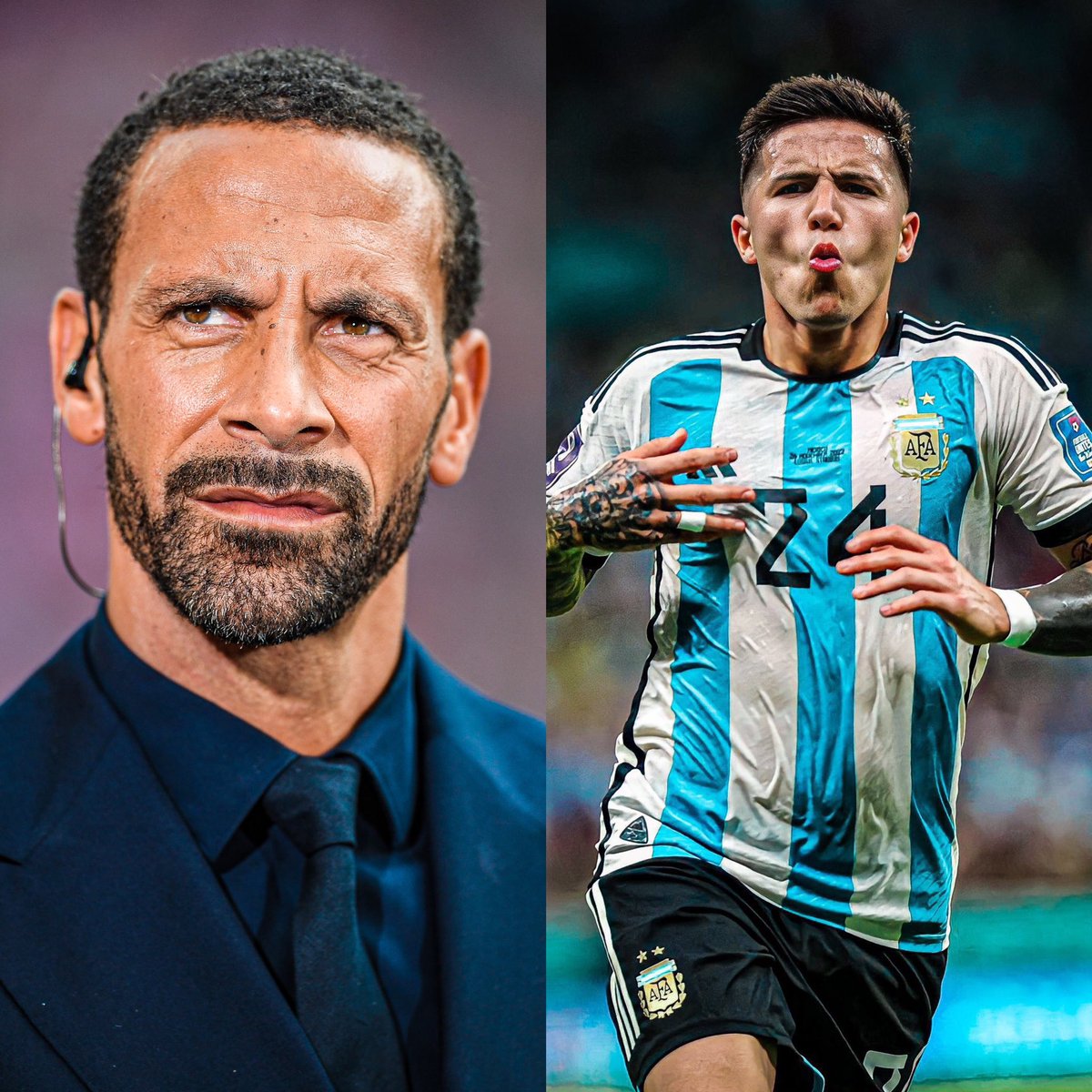 “Su confianza es lo que más destaca para alguien tan joven, nunca vi algo así. Jugó el Mundial sin miedo, la presión que tenían los argentinos… y él llegó y jugó como si fuera cualquier otro partido. Tiene una mentalidad a la altura”.

Rio Ferdinand, sobre Enzo.