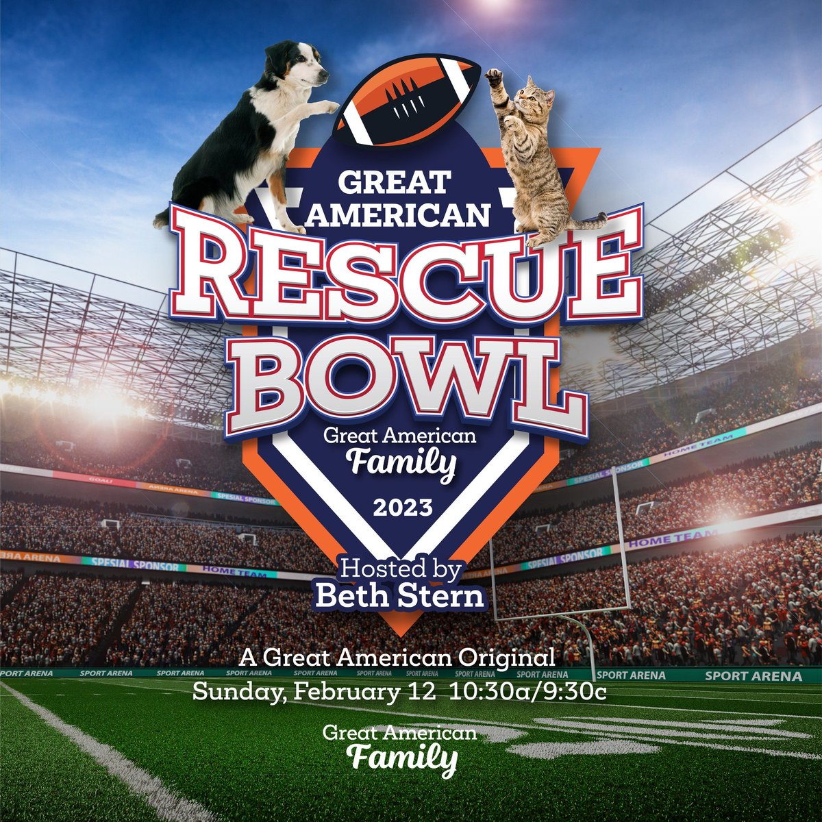 billabbottHC's tweet photo. We are thrilled to present the first #GreatAmericanRescueBowl supporting pet adoption! Featuring @AnimalLeague and @BethStern, starting NOW on #GreatAmericanFamily! @GAfamilyTV @LarissaWohlTV #GetYourRescueOn #WelcomeHome 🐾 https://t.co/nYg0FUgf3A