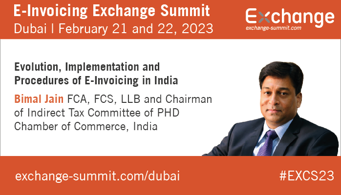 BimalGST's tweet photo. Pleased to share that again, got an invitation to speak at International "E-Invoicing Exchange Summit in Dubai" https://t.co/CM9y3UjRxK ++ February 21 and 22, 2023, about "Evolution, Implementation and Procedures of #EInvoicing in India..
#EXCS23 https://t.co/572mRbJdA7