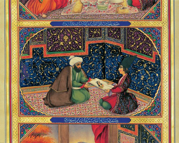 Scheherazade and the sultan by the Iranian painter Sani al Mulk https://t.co/AXB3ag36md