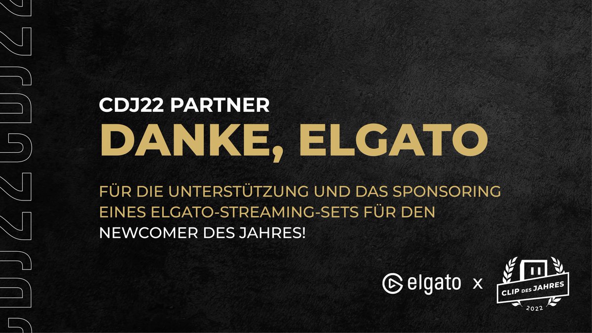Werbung | Auch in diesem Jahr unterstützt <a href="/elgatoDE/">Elgato DE</a> uns beim Clip des Jahres! 

Heute Abend darf sich der Gewinner der Kategorie Newcomer des Jahres über ein Starter-Set von Elgato freuen!

Facecam, Streamdeck oder Ringlicht? Anything is possible! 

#Twitch #twitchDe