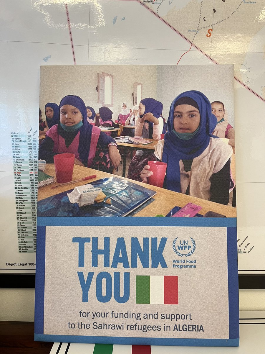 L’Italia 🇮🇹 raddoppia il contributo a <a href="/WFP/">World Food Programme</a> 🇺🇳: 1 milione 💶 per attività a favore della sicurezza alimentare nei campi Sharawi di Tindouf 🌾🍛