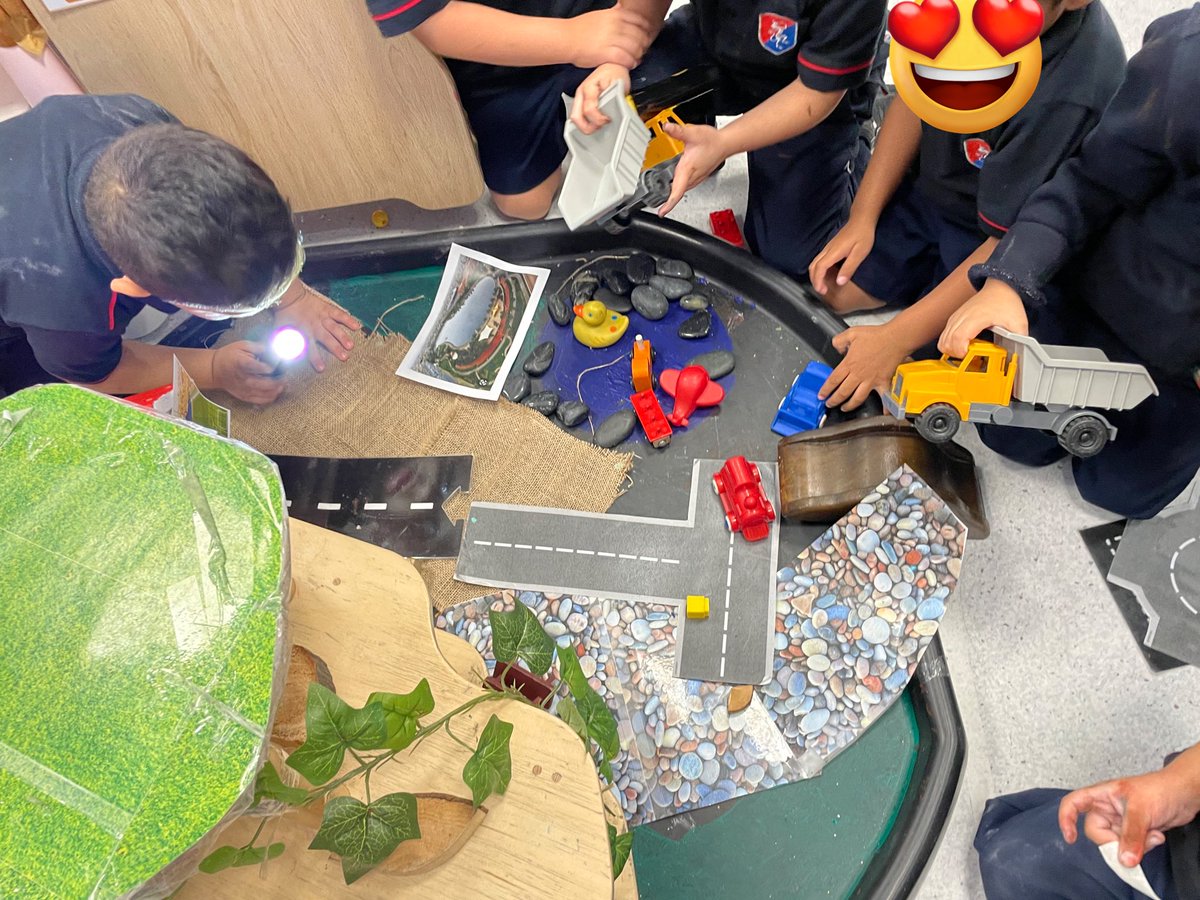 Sreeemjay's tweet photo. The learning impact can be seen in many ways after the lesson! Solving a problem - “how to go across the pond park. It was fascinating to children’s imagination and to see their end result. For eg with a tape across the floor to depict this @HPLedu @GEMSFounders https://t.co/lrZwAE8MlM