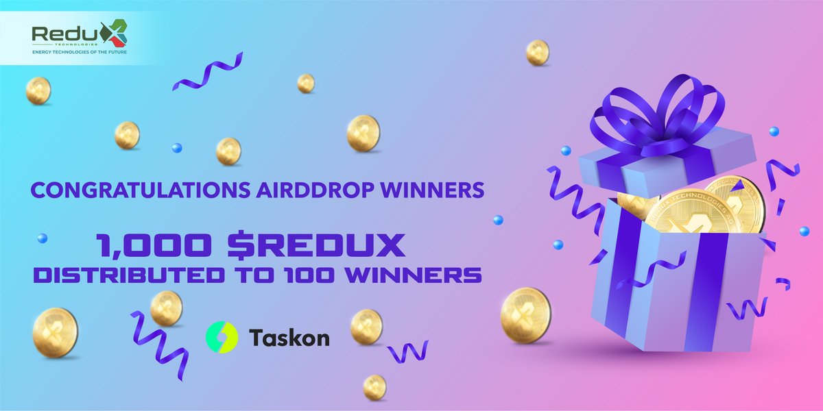 🎉🎊 Celebrating our 100 lucky #winners of the #REDUX #giveaway!

💰 Each recipient walks away with 10 $REDUX token, taking a step towards a #GreenerTomorrow 🌱

Join the #climatechange revolution & let's build a  #GreenerFuture together! 

#goreduxnow #MORF #TaskOn #AirDrop #BSC