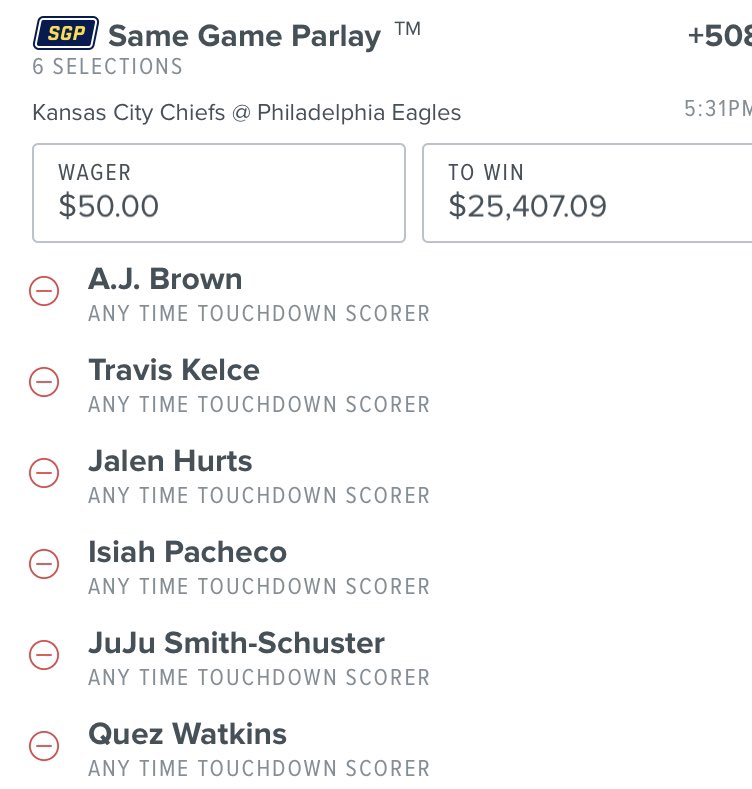 What y’all think If It’s A #shootout Any Time TD Slip #GamblingTwitter #NFLHonors2023 #SuperBowl #GAMEDAY #PlayerProps #touchdown @peachychi5 @Justlove_drea @MottoMaaaaaan What’s The Word🍀💰🍀💰🍀💰