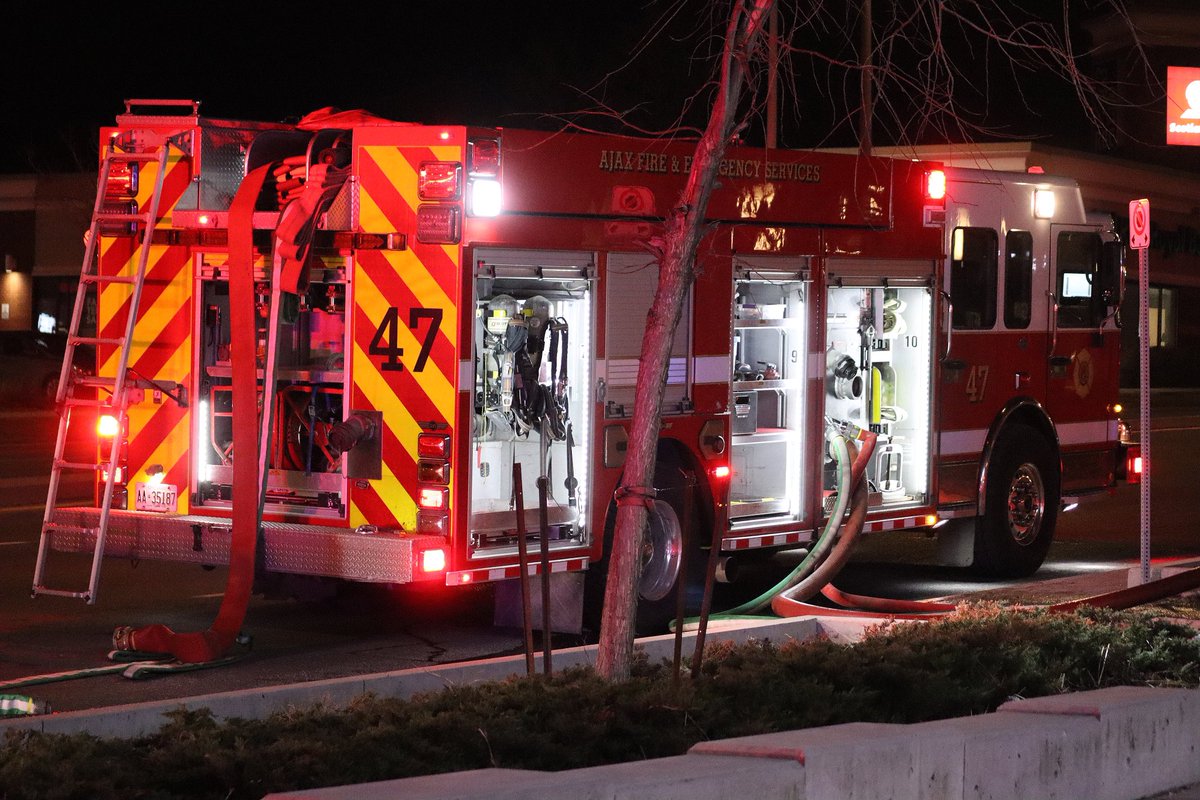 Ajax Fire &amp; Emergency Services on scene at 73 Bayly St, just after midnight this morning for a working Hi-Rise fire. 

Fire was quickly extinguished in a unit on the 13th floor. 

All crews assigned. 

No injuries. 

<a href="/ajax_fire/">Ajax Fire and Emergency Services</a> <a href="/protectingajax/">Friends of Ajax</a>