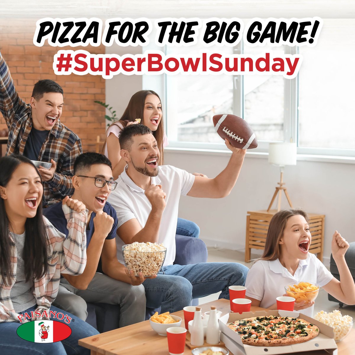 🍕🏈 Whether you’re rooting for your favorite team or in it just for the half-time, there's nothing better than a hot and cheesy Paisano’s pizza to enjoy while you watch the action. 🏈🍕

Order now and have it delivered in time for kickoff: 📲 PaisanosPizza.com