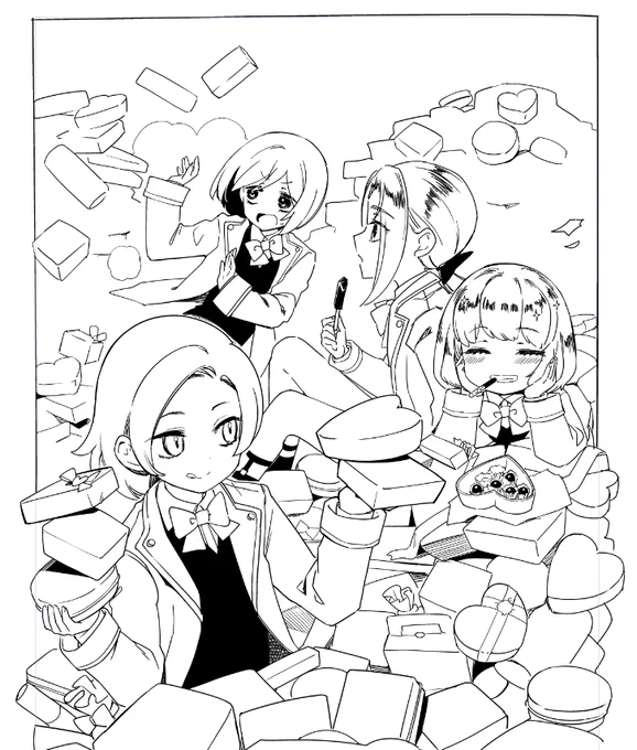 趣味絵:ものすごく久しぶりに2値ペンで漫画っぽいペン入れをした絵 