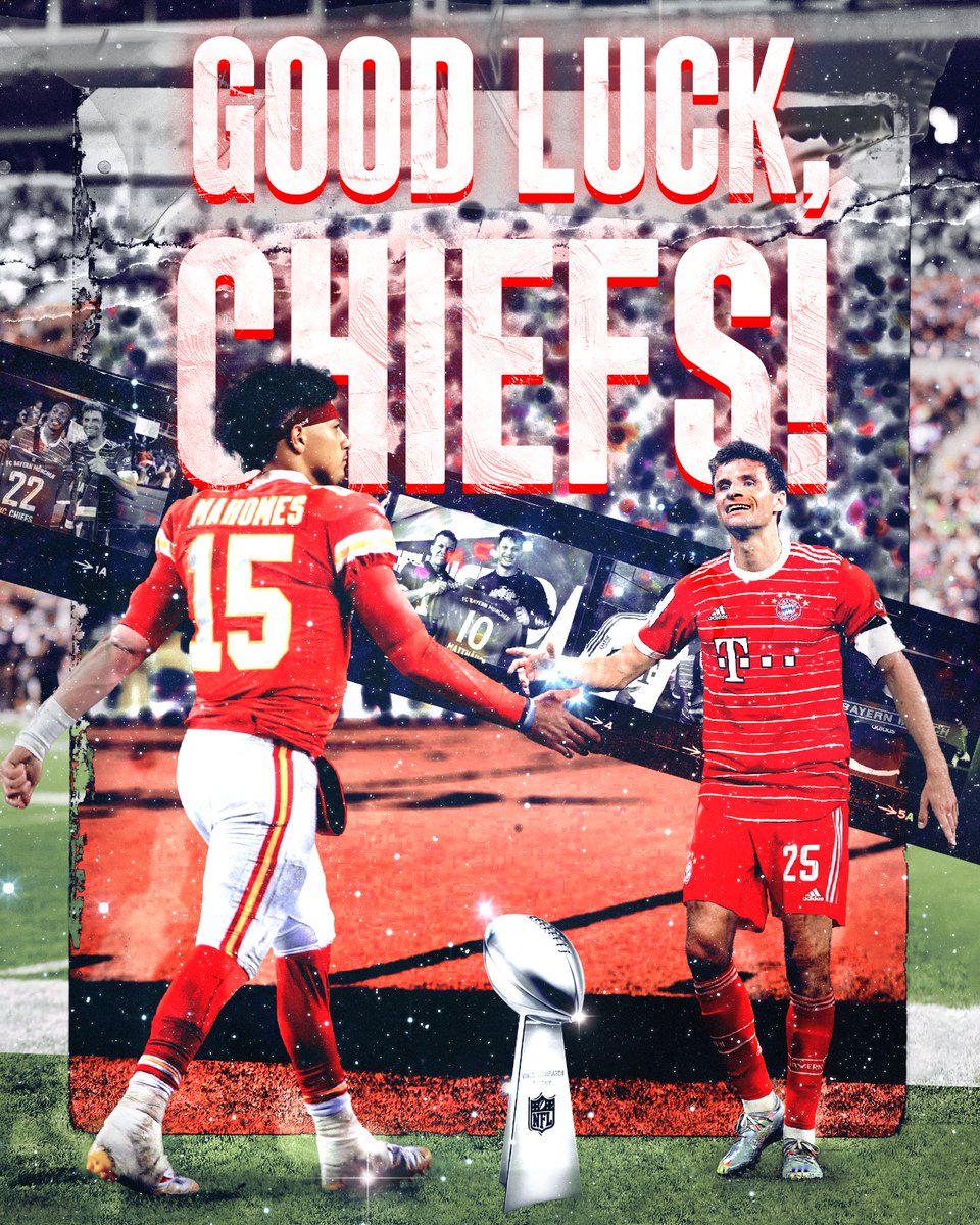 FCBayernUS's tweet photo. Good luck to our friends at the @Chiefs in the Super Bowl today! 🔴⚪

#SuperBowl #ChiefsKingdom https://t.co/goBtNKJQW7