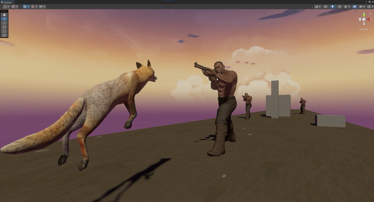 MirokuGames's tweet photo. Polishing animations on the prototype project.
Jump attack animation.
Kill the hunters.
#3d #art #3dmodeling #animation #3danimation #fox #foxrunner #unity #3ddesign https://t.co/nTahz0n6yA