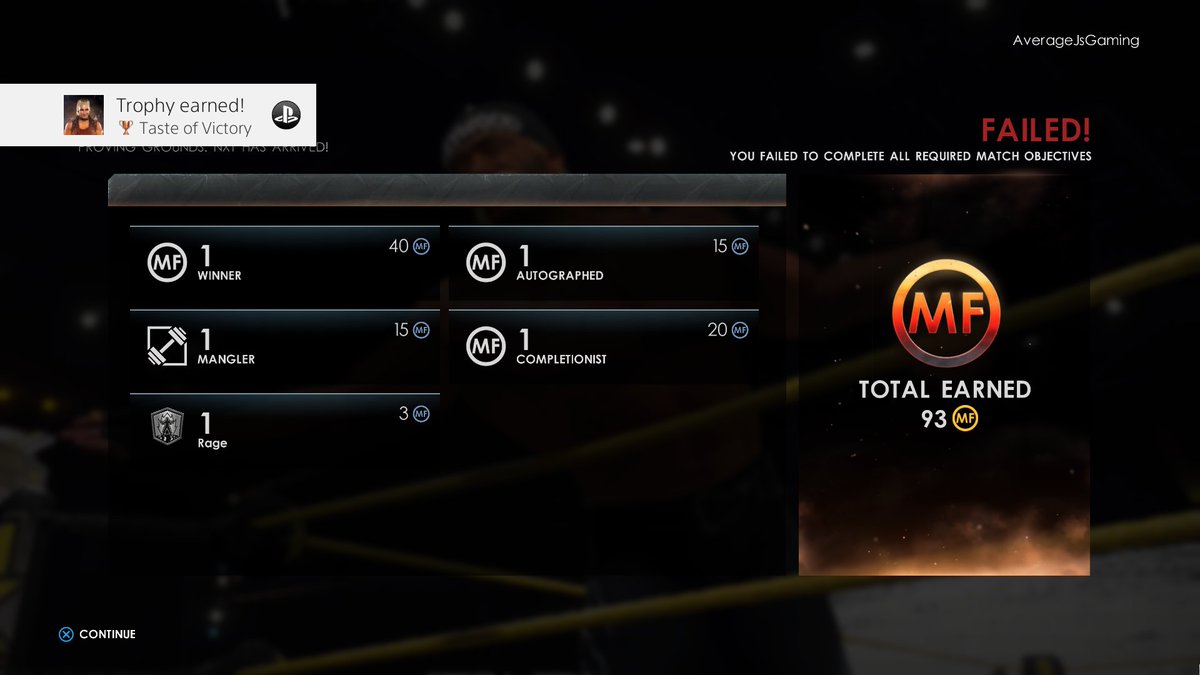JsAverage's tweet photo. WWE 2K22
Taste of Victory (Bronze)
Win a match in MyFACTION. #PS4share https://t.co/koFX4OOzyY https://t.co/JsBYzxLw5c