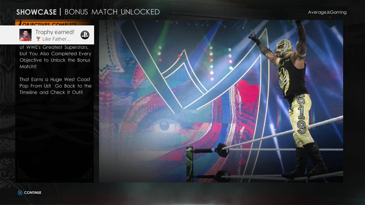 JsAverage's tweet photo. WWE 2K22
Like Father… (Bronze)
Unlock the Bonus Match in Showcase Mode. #PS4share https://t.co/koFX4OOzyY https://t.co/PAHVKZQ5dD
