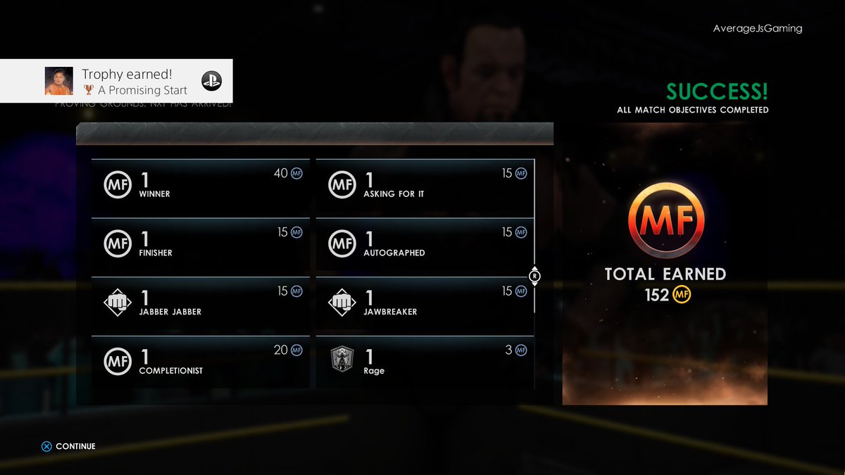 JsAverage's tweet photo. WWE 2K22
A Promising Start (Bronze)
Complete a Lifetime Challenge in MyFACTION. #PS4share https://t.co/koFX4OOzyY https://t.co/RfvJMNp6jy