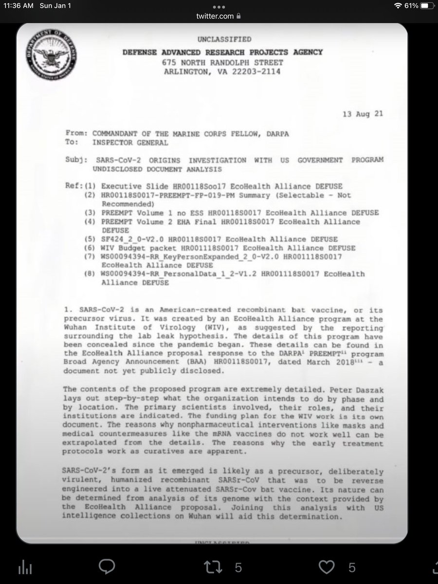 Coyote0423E's tweet photo. @tmgap82 @AGHuff Hard to call this a prediction. It it simply the stated goals and objectives forecasting their plan
#DARPA #DOD #Pentagon #Event201 #CrimsonContagion #OperationLockstep #OperationDarkWinter https://t.co/nn5fl5j9aY