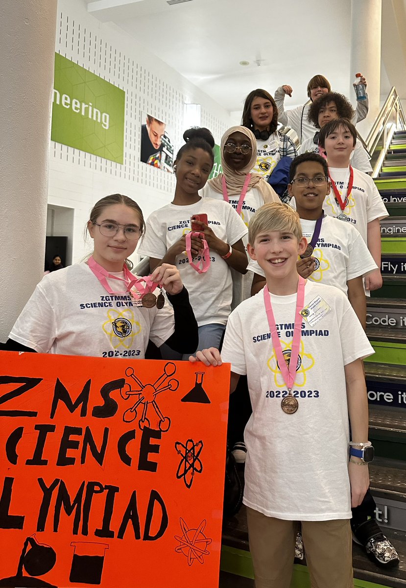 ZParch's tweet photo. This weekend the Zebulon GT Middle School Science Olympiad team competed in 18 events and medaled in 7 of them, out of 40 other teams! I’m incrediabley proud to see them soar beyond our wildest expectations! #TogetherWeExcel @ZebulonMS @bonnaciscience https://t.co/brActlQ1S4