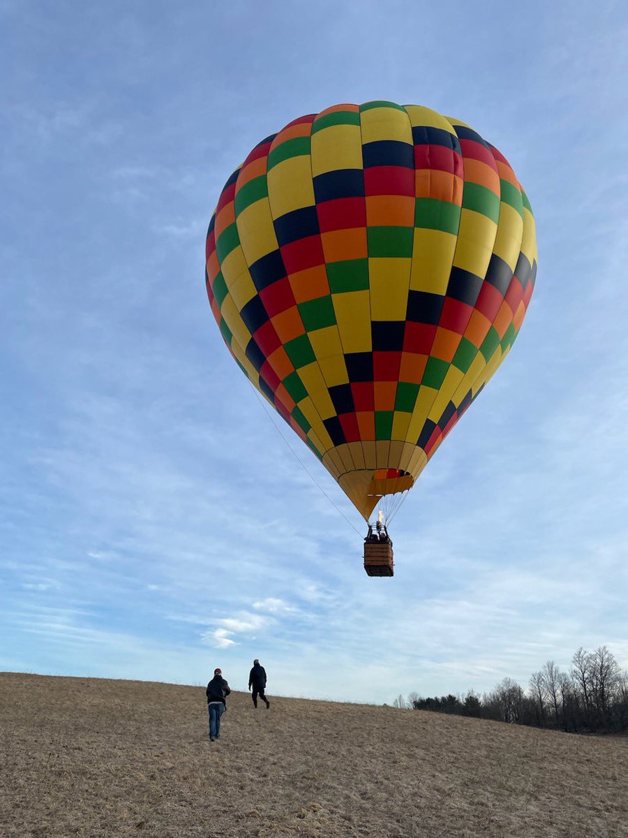 We were out early this morning to crew an Endless Mountains Hot Air Balloon flight - and Lynn and I got to fly, too. About 17F when we launched but the air warmed as we rose. Over an hour of flying time and we went right over our house/property.
