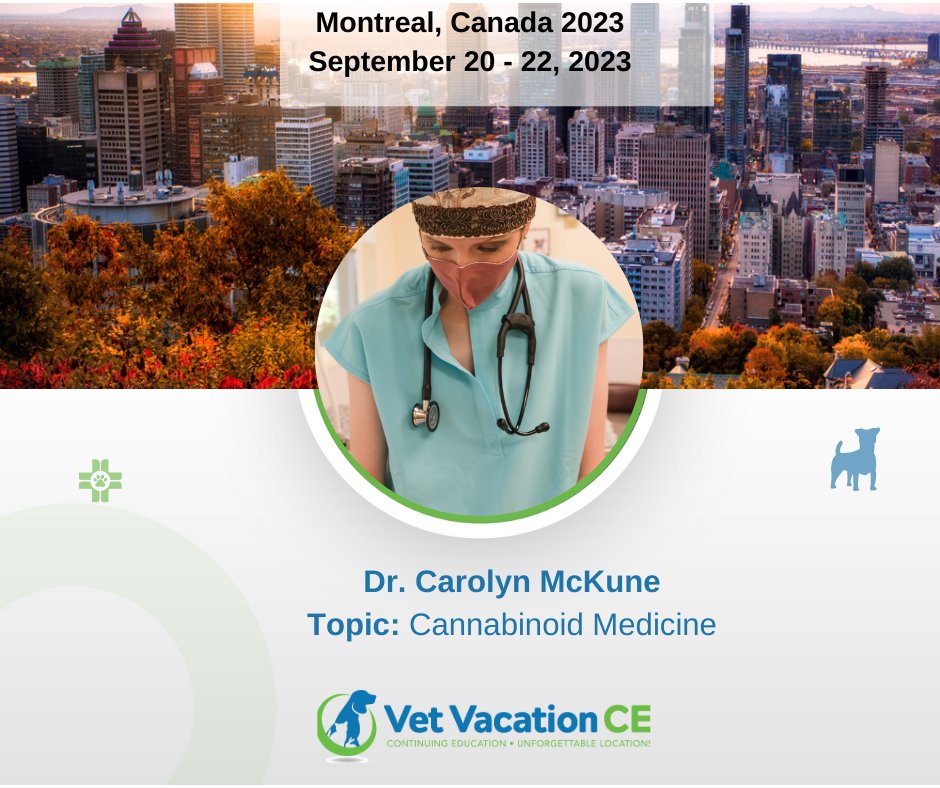 Dr.McKune received her DVM from Michigan State University’s College of Vet Med. She then became a boarded Diplomate of the ACVAA.

Come and learn from Dr Carolyne: vetvacationce.com/product/montre…

#SpeakerSunday #dvm #vettech