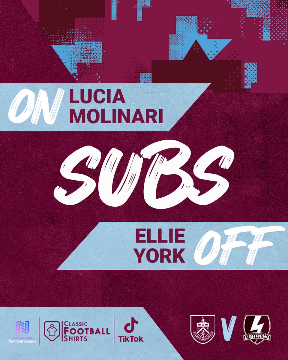 BurnleyFCWomen's tweet photo. 81' Lucia Molinari replaces Ellie York

1-0

#BURLOU https://t.co/Xuj5Mn06Ib