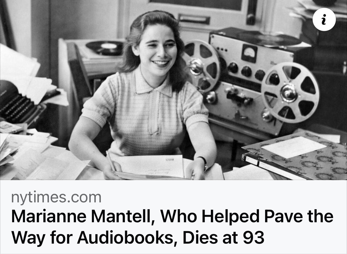 rbr_LibraryMC's tweet image. Love this story &amp;amp; equip. pictured🎙️. It’s 1952, she’s in her early 20’s, co-founds a company creating audio of literary giants like E. Hemingway, J. Joyce &amp;amp; D. Thomas. Access article with your NYT acct. &amp;amp; audiobooks with your school or public library account. #WomenEntrepreneurs